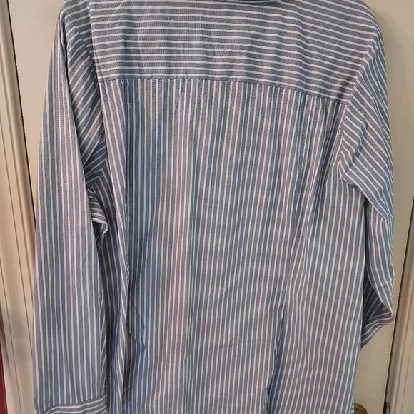 Lane Bryant Striped Embellished Collar Button Up Long Sleeve Blouse in Size 24 - Picture 11 of 11
